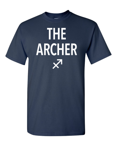 The Archer (Sagittarius) on a navy adult tee