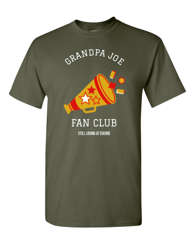 The Fan Club on a military green adult tee