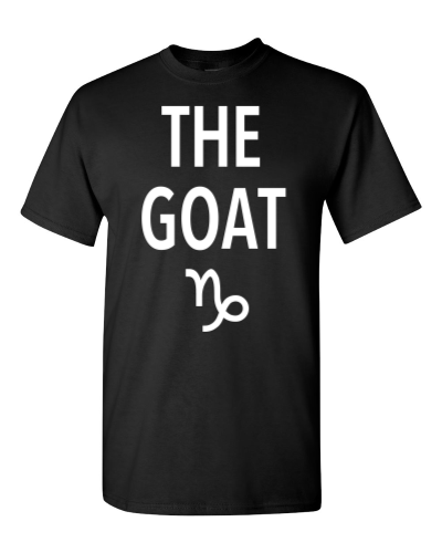 The Goat (Capricorn) on a black adult tee