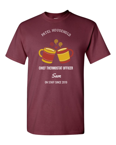 The Household Staff on a maroon adult tee