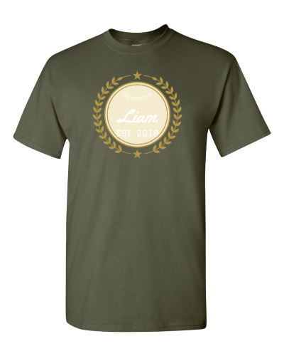 The Original and the Sequels on a military green adult tee