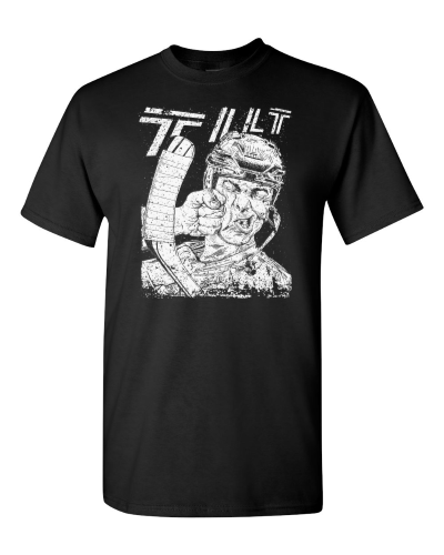 Tilt Hockey on a black adult tee