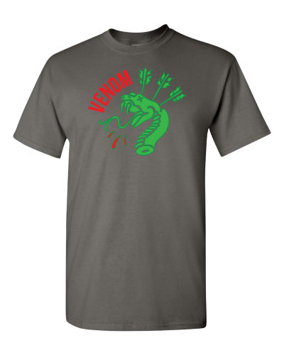 Venom Snake on a charcoal adult tee