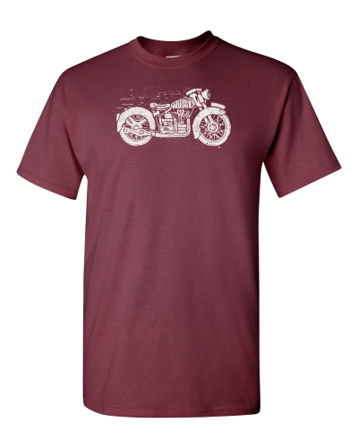Vintage Motorcycle Club on a maroon adult tee