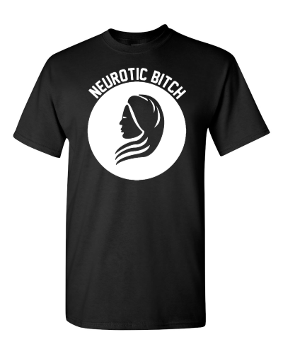 Virgo Neurotic Bitch on a black adult tee