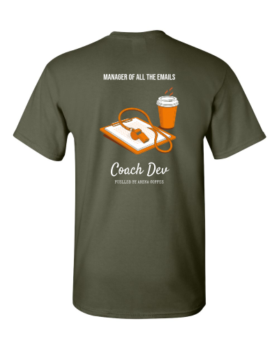 Volunteer Crew Thank-You on a military green adult tee