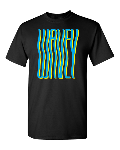 Wavey on a black adult tee