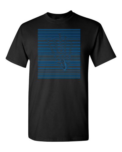 Wavy Boat on a black adult tee